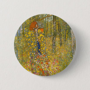 Gustav Klimt Farm Garden med Crucifix Knapp