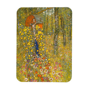 Gustav Klimt Farm Garden med Crucifix Magnet