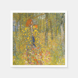 Gustav Klimt Farm Garden med Crucifix Pappersservett