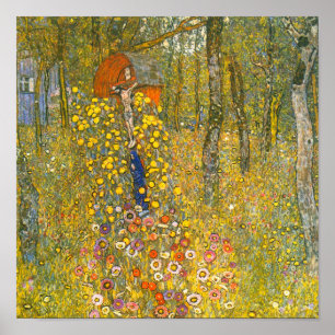 Gustav Klimt Farm Garden med Crucifix Poster