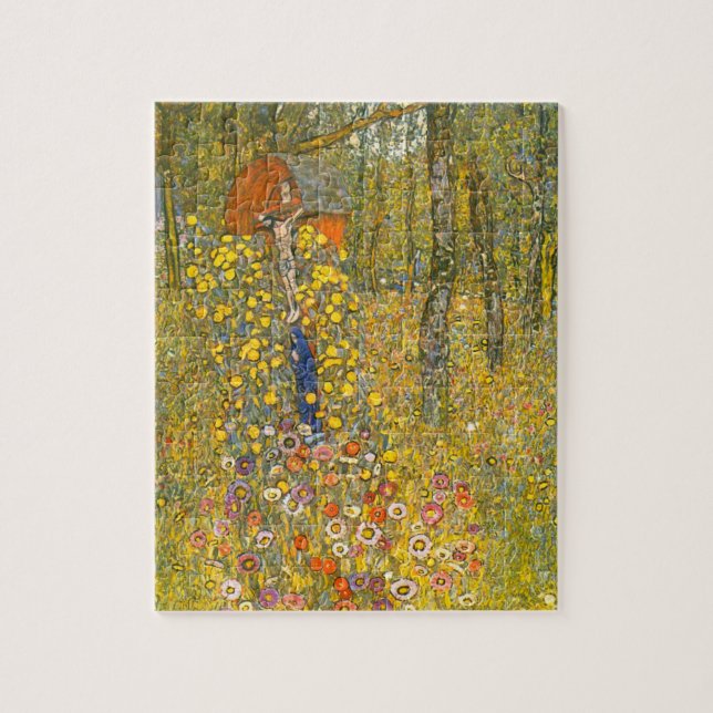 Gustav Klimt Farm Garden med Crucifix Pussel (Vertikal)