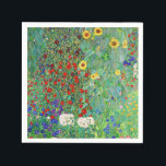 Gustav Klimt Farm Garden med färgning av solblommo Pappersservett<br><div class="desc">Gustav Klimt Farm Garden med färgning av solblommor Blommigt Vintage Art nouveau</div>