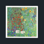 Gustav Klimt Farm Garden med färgning av solblommo Pappersservett<br><div class="desc">Gustav Klimt Farm Garden med färgning av solblommor Blommigt Vintage Art nouveau</div>