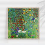 Gustav Klimt Farm Garden med färgning av solblommo Poster<br><div class="desc">Gustav Klimt Farm Garden med färgning av solblommor Blommigt Vintage Art nouveau</div>