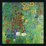 Gustav Klimt Farm Garden med färgning av solblommo Poster<br><div class="desc">Gustav Klimt Farm Garden med färgning av solblommor Blommigt Vintage Art nouveau</div>