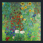 Gustav Klimt Farm Garden med färgning av solblommo Poster<br><div class="desc">Gustav Klimt Farm Garden med färgning av solblommor Blommigt Vintage Art nouveau</div>