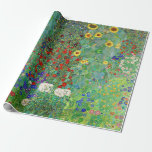 Gustav Klimt Farm Garden med färgning av solblommo Presentpapper<br><div class="desc">Gustav Klimt Farm Garden med färgning av solblommor Blommigt Vintage Art nouveau</div>