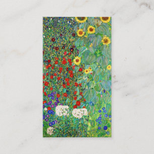 Gustav Klimt Farm Garden med färgning av solblommo Visitkort