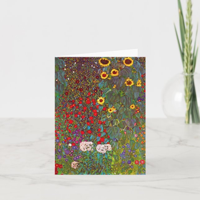 Gustav Klimt Farm Garden med slimmianteckningskort Kort (Framsida)