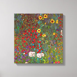 Gustav Klimt Farm Garden med solblommor Canvas