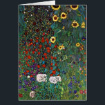 Gustav Klimt Farm Garden med solblommor Hälsningskort<br><div class="desc">Gustav Klimt</div>