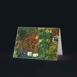 Gustav Klimt - Farm Garden med solblommor Kort<br><div class="desc">Konstmålning av Gustav Klimt,  Farm Garden med solblommor</div>