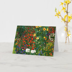 Gustav Klimt - Farm Garden med solblommor Kort
