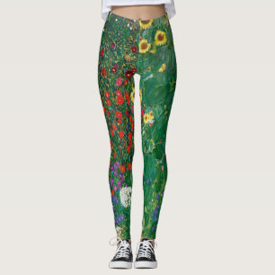 Gustav Klimt - Farm Garden med solblommor Leggings