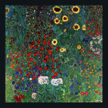 Gustav Klimt Farm Garden med solblommor Poster<br><div class="desc">Poster med Gustav Klimts målning Farm Garden med solblommor (1907). En vacker trädgård av solblommor och grönblå,  röd,  lila,  rosa och vita blommor. En underbar gåva till fläkt av Art nouveau och österrikisk konst.</div>