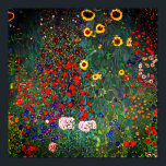 Gustav Klimt Farm Garden med solblommor Poster<br><div class="desc">Poster med Gustav Klimts målning Farm Garden med solblommor (1907). En vacker trädgård av solblommor och grönblå,  röd,  lila,  rosa och vita blommor. En underbar gåva till fläkt av Art nouveau och österrikisk konst.</div>