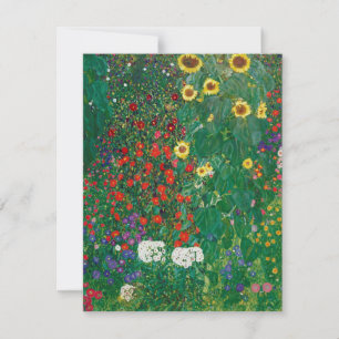 Gustav Klimt - Farm Garden med solblommor Tack Kort