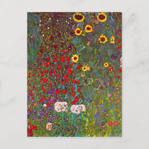 Gustav Klimt Farm Garden med solblommor vykort