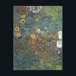 Gustav Klimt Farm Garden med solblommor Vykort<br><div class="desc">En trädgård med solblommor som Gustav Klimt målat.</div>