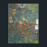 Gustav Klimt Farm Garden med solblommor Vykort<br><div class="desc">En trädgård med solblommor som Gustav Klimt målat.</div>