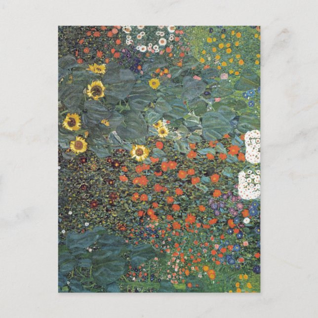 Gustav Klimt Farm Garden med solblommor Vykort (Framsida)