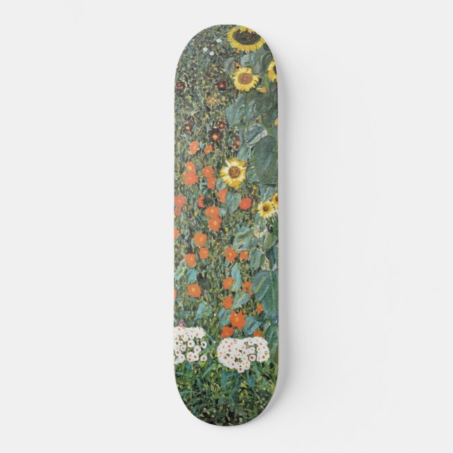 Gustav Klimt Farm Garden med Sunblommor GalleryHD Mini Skateboard Bräda 18,5 Cm (Framsida)