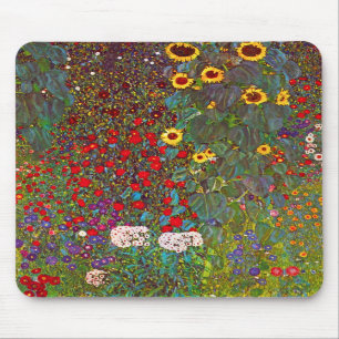 Gustav Klimt Farm Garden med sunblommor, musslor Musmatta