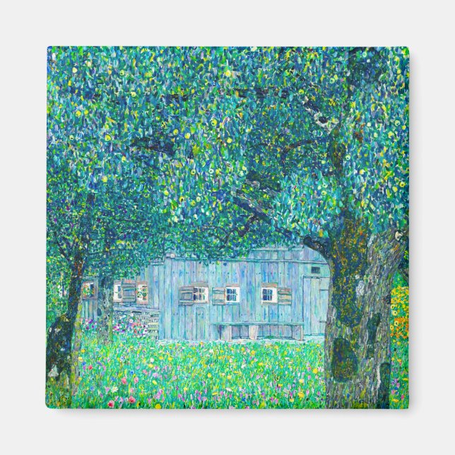 Gustav Klimt Farmhouse i Oberösterreich Magnet (Framsidan)