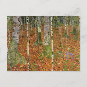 Gustav Klimt-Farmhouse med Birch Träd Vykort