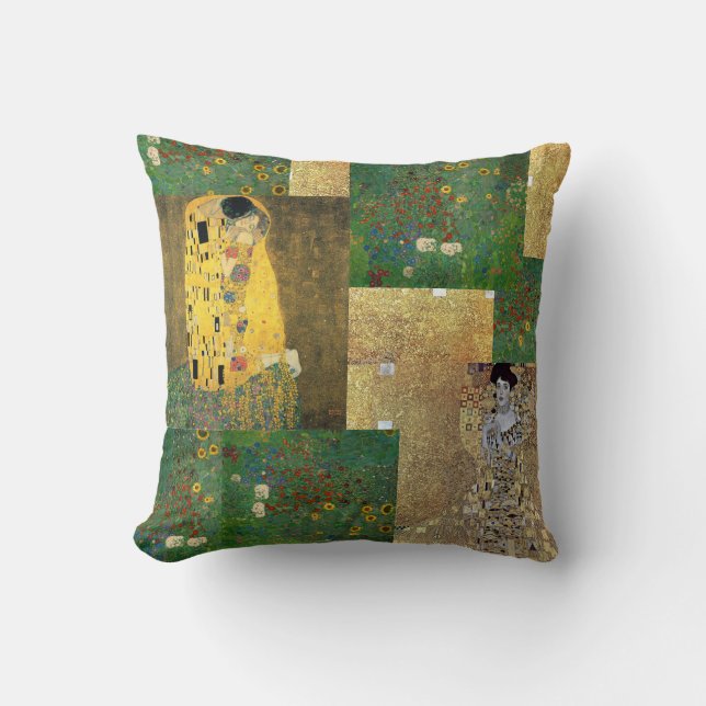 Gustav Klimt Fine Art Collage Dekorativ kudde (Framsida)