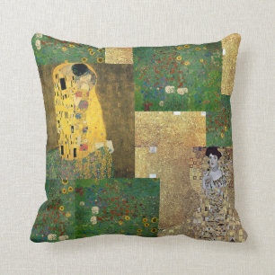 Gustav Klimt Fine Art Collage Dekorativ kudde
