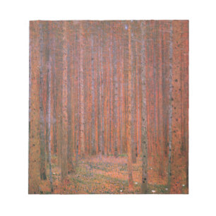 Gustav Klimt Fir Forest Tannenwald Red Träd Anteckningsblock