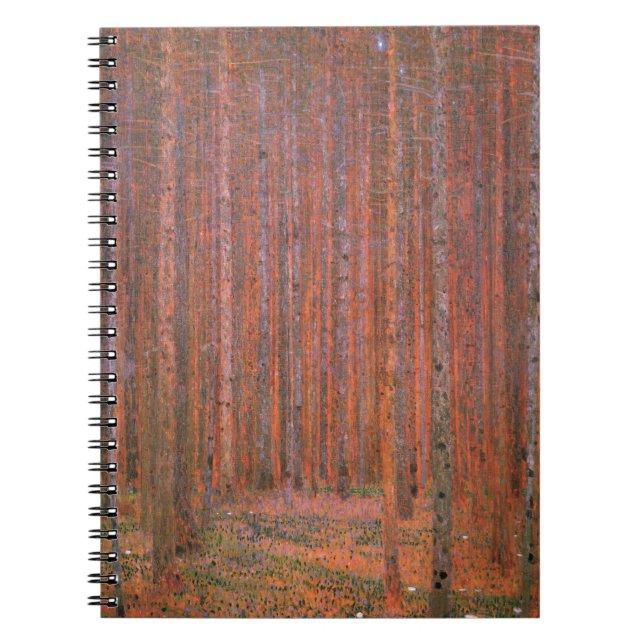 Gustav Klimt Fir Forest Tannenwald Red Träd Anteckningsbok (Framsidan)