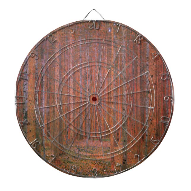 Gustav Klimt Fir Forest Tannenwald Red Träd Darttavla (Framsidan)