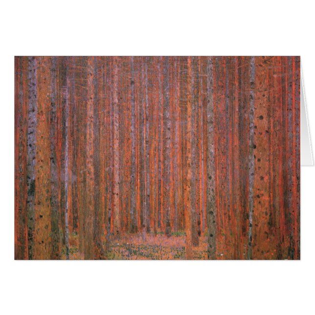 Gustav Klimt Fir Forest Tannenwald Red Träd Hälsningskort (Framsidan Horizontal)