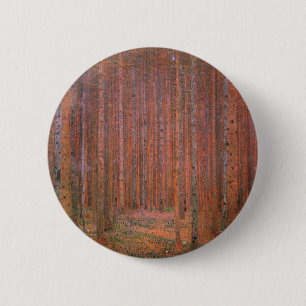 Gustav Klimt Fir Forest Tannenwald Red Träd Knapp