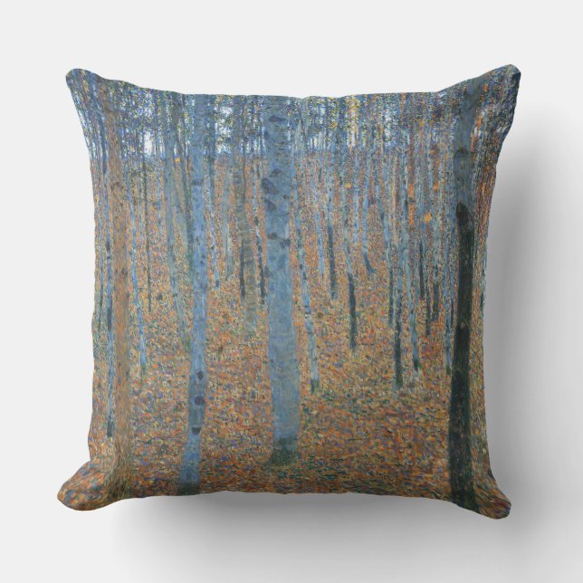 Gustav Klimt Fir Forest Tannenwald Red Träd Kudde (Framsida)