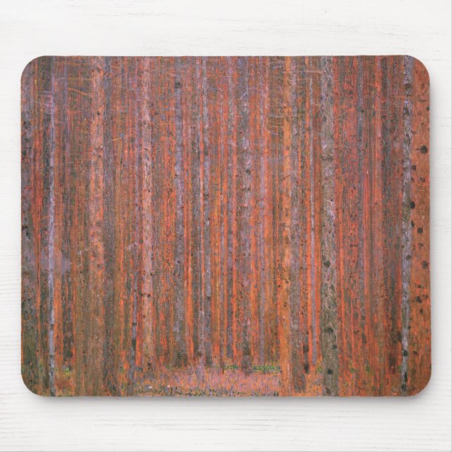 Gustav Klimt Fir Forest Tannenwald Red Träd Musmatta (Framsidan)