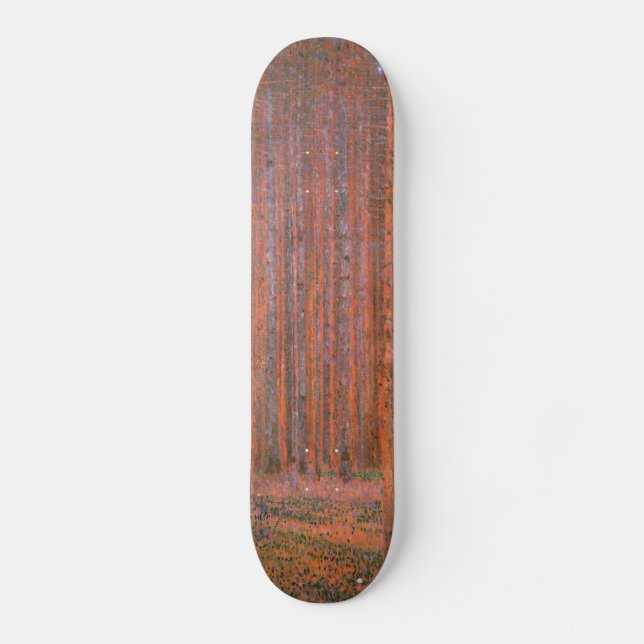 Gustav Klimt Fir Forest Tannenwald Red Träd Old School Skateboard Bräda 18 Cm (Framsida)