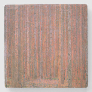 Gustav Klimt Fir Forest Tannenwald Red Träd Stenunderlägg