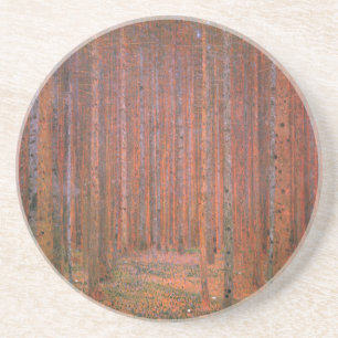 Gustav Klimt Fir Forest Tannenwald Red Träd Underlägg Sandsten