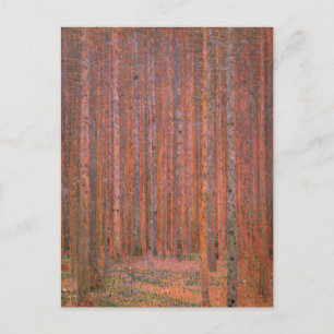 Gustav Klimt Fir Forest Tannenwald Red Träd Vykort