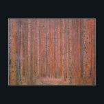 Gustav Klimt Fir Forest Tannenwald Red Träd Vykort<br><div class="desc">Vintage Gustav Klimt Fir Forest - Art nouveau Red Träd Denna vackra vintage av träd är av konstnären Gustav Klimt. Målningen, som heter Fir Forest I, eller Tannenwald, visar oss ett vackert landskap med Red Fir Träd, genom en tät skog. Gustav Klimt fångade vibrationskänslan i den här landskapsmålningen. Skogen var...</div>