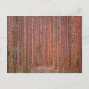 Gustav Klimt Fir Forest Tannenwald Red Träd Vykort