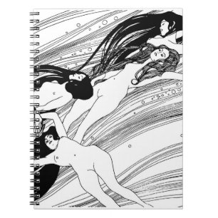 Gustav Klimt - Fisk Blod Surreal Japansk Konst Anteckningsbok