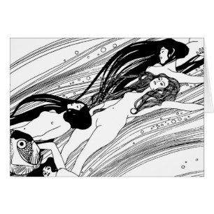 Gustav Klimt - Fisk Blod Surreal Japansk Konst Hälsningskort