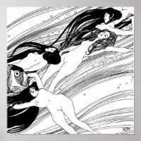 Gustav Klimt - Fisk Blod Surreal Japansk Konst