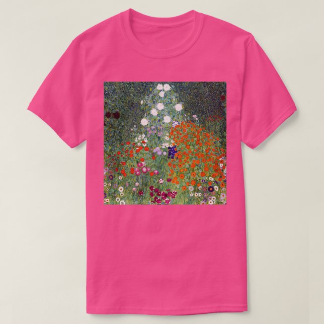 Gustav Klimt Flower Garden 2 T Shirt (Design framsida)