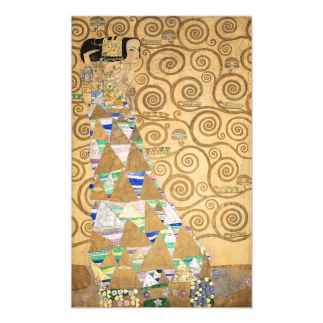 Gustav Klimt - Förväntan, Stocletfrisen Fototryck (Framsidan)