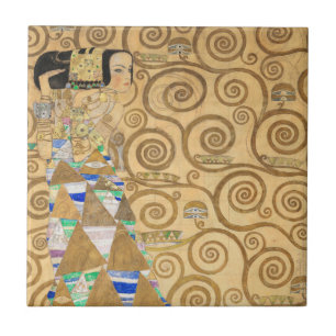 Gustav Klimt - Förväntning, Stoclet Frieze Kakelplatta
